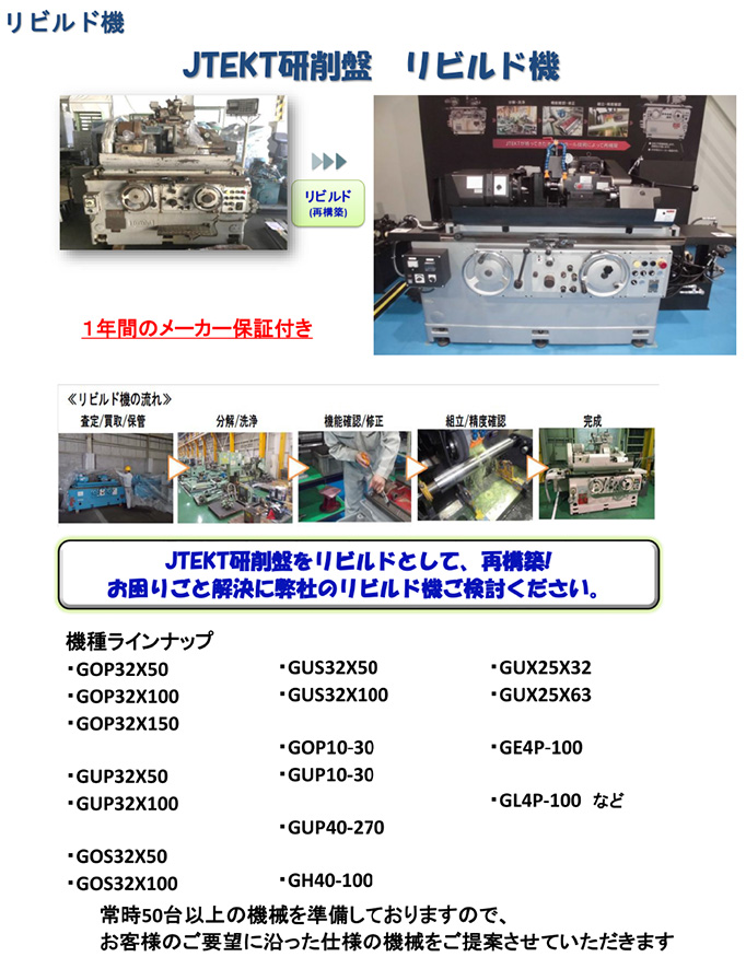 JTEKT研削盤　リビルド機１